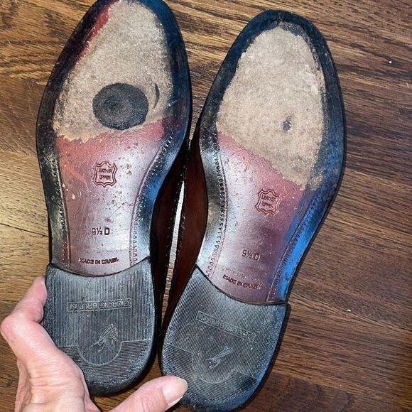 Giorgio Brutini Le Glove brown woven toe tassel slip on loafers - Picture 7 of 8